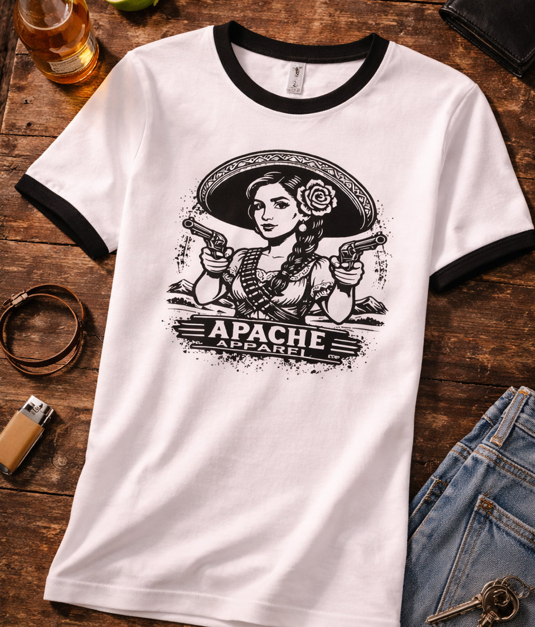 Mariachi Pistols Ringer Tee